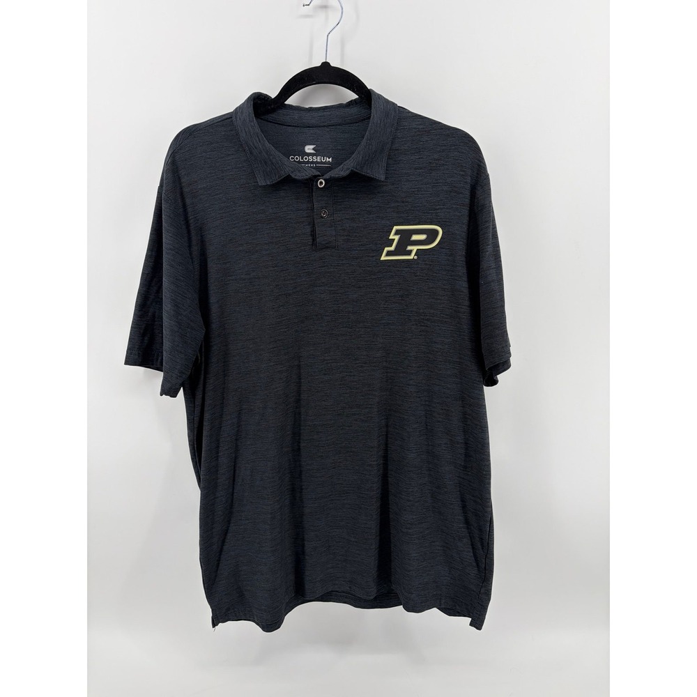 Colosseum, Purdue Boilermakers, Black Polo Shirt, Men's Size Medium, Pre-Owned
